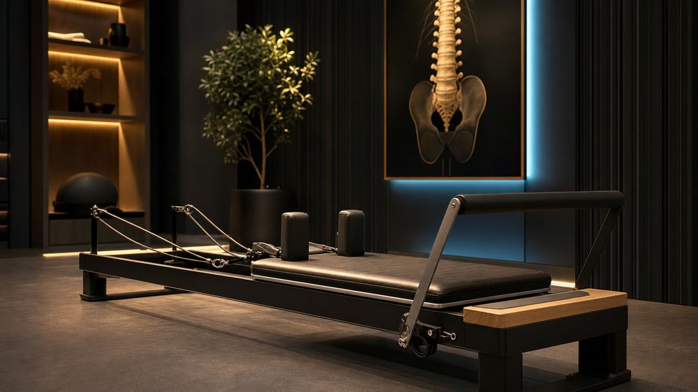 Ambiente da Clínica Dor-off com equipamento de Pilates Clínico